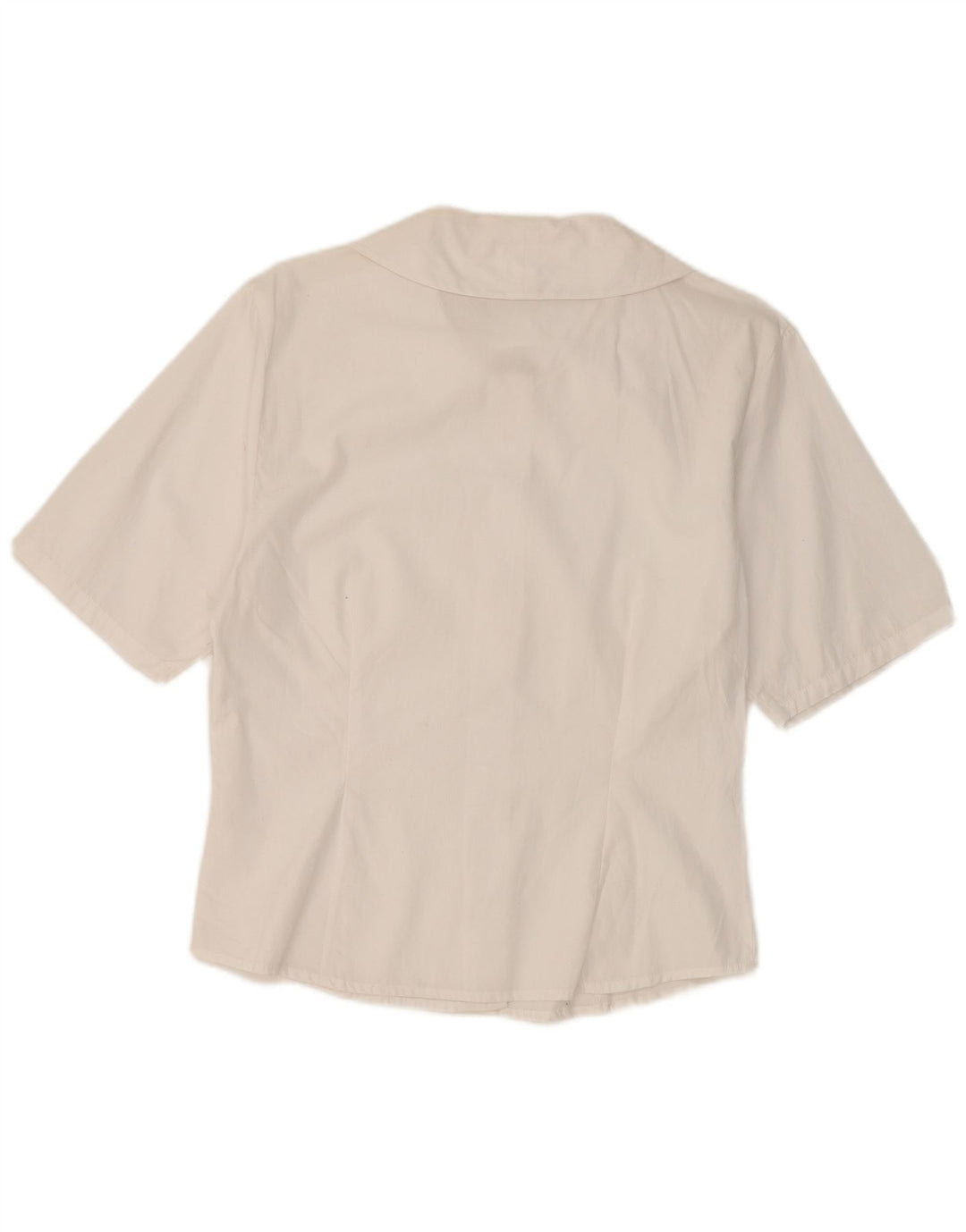 Vintage kortærmet skjortebluse til kvinder UK 12 Medium White