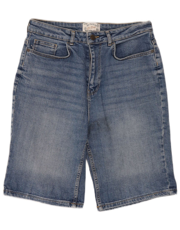 Fat Face Dame Bermuda Denim Shorts UK 14 Large W30 Blue Cotton