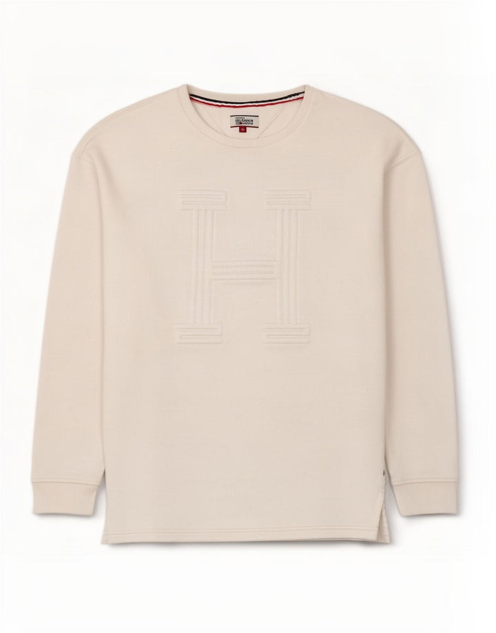Tommy Hilfiger Herre Grafisk Sweatshirt Jumper Medium Hvid Bomuld