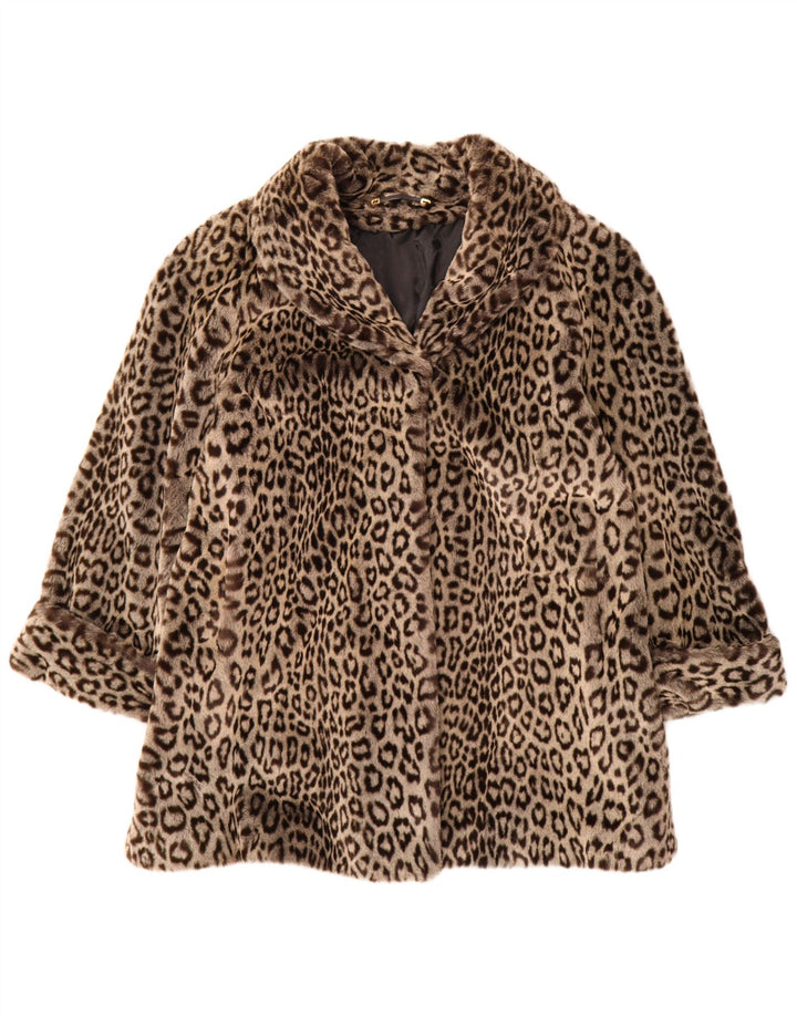 C&A Womens YOUR SIXTH SenSE Overfrakke IT 44 Medium Brown Animal Print