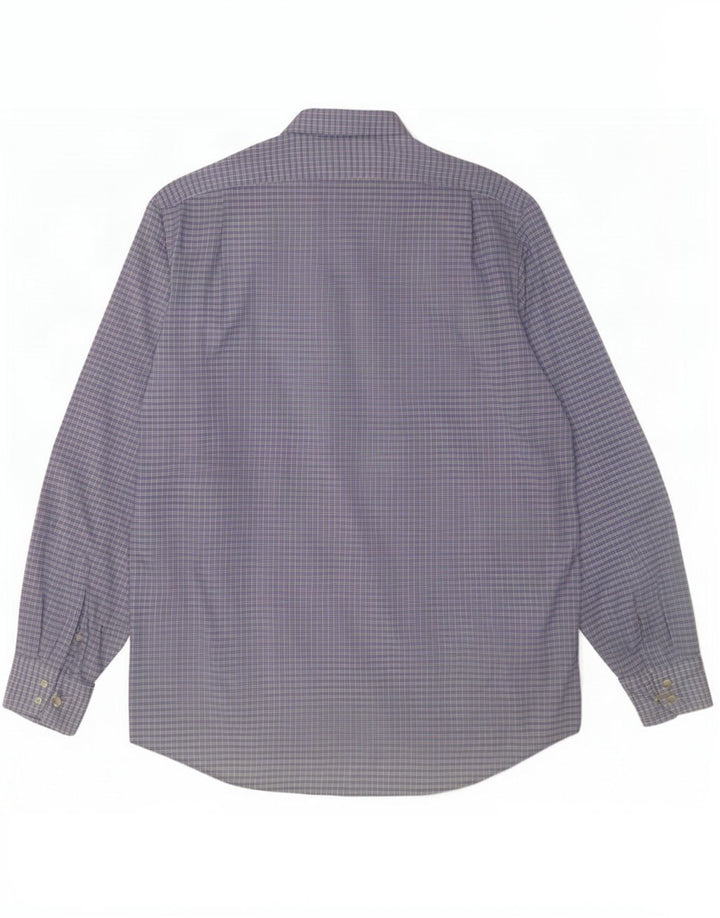 Lacoste Herreskjorte Størrelse 44 XL Blå Gingham Bomuld