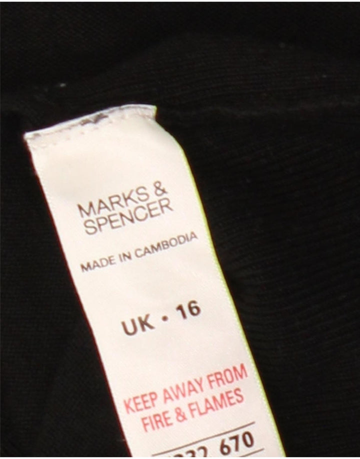 Marks & Spencer Dame Cardigan Sweater UK 16 Large Black Viscose