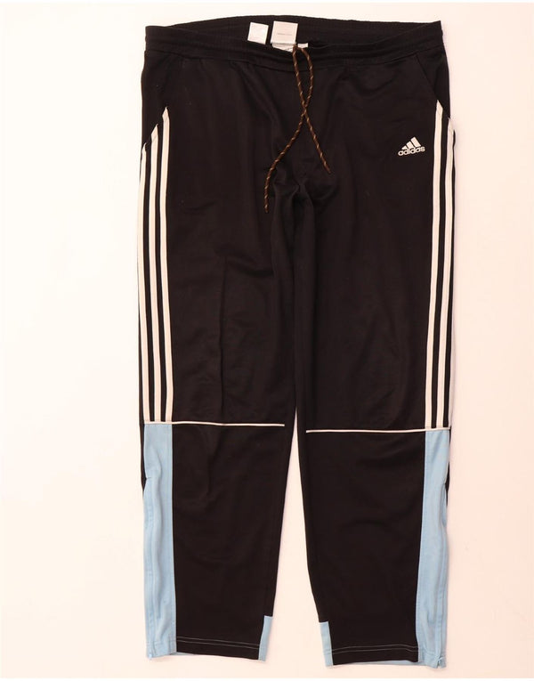 ADIDAS Mens Tracksuit Trousers 2XL  Black Colourblock Polyester