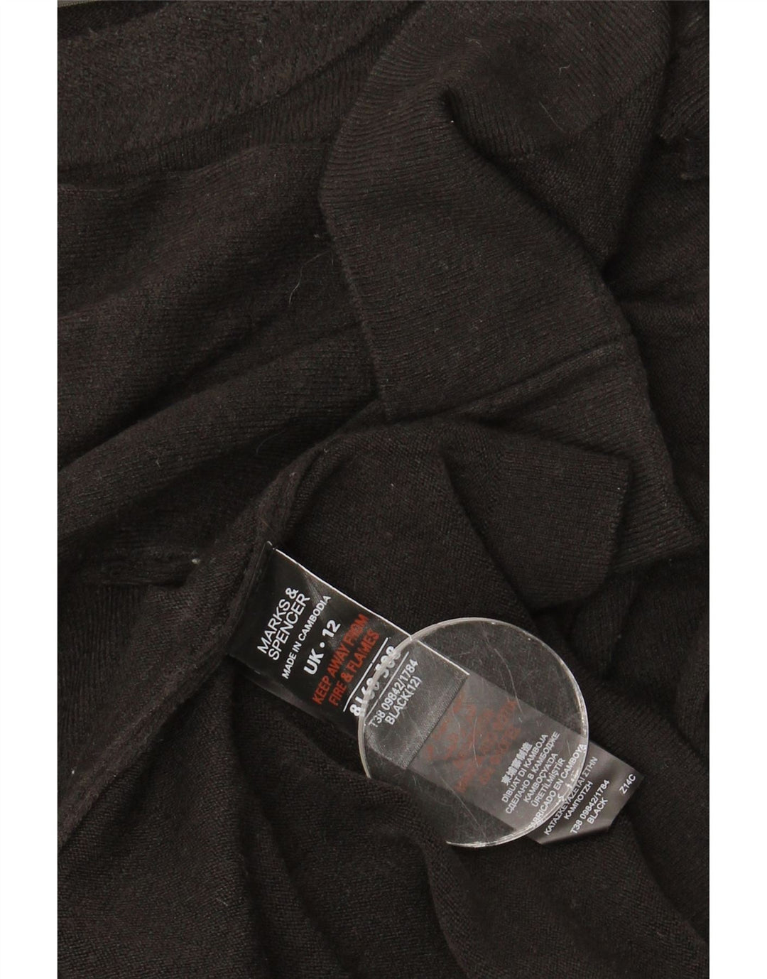 Marks & Spencer Dame 1/2-ærmet Boat Neck sweater UK 12 Medium Bla