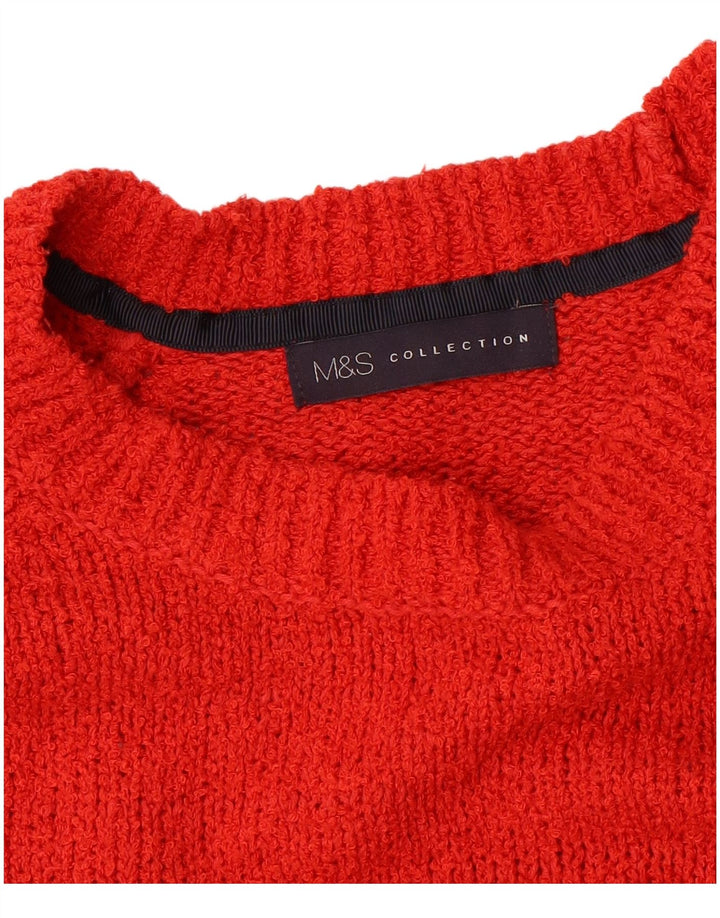 Marks & Spencer Dame Boat Neck Jumper Sweater UK 14 Large Red