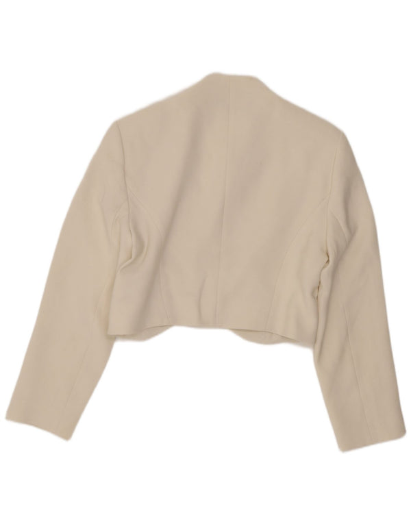 Karen Millen Womens Open Bolero Jacket UK 10 Small White Acetate