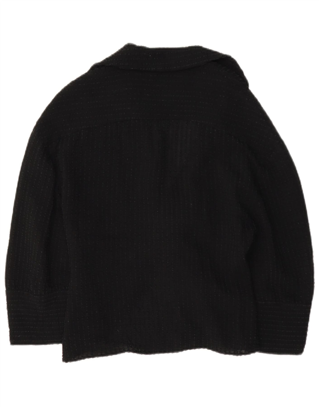 Zara damebluse med 3/4 ærmer foran med bindebånd UK 12 Medium Sort viskose