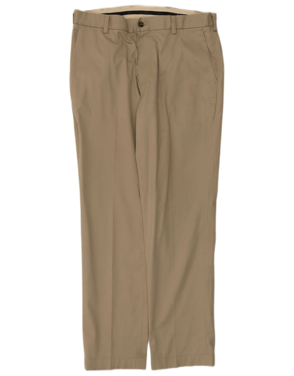 Brooks Brothers Straight Chino-bukser til mænd W34 L30 Beige Bomuld