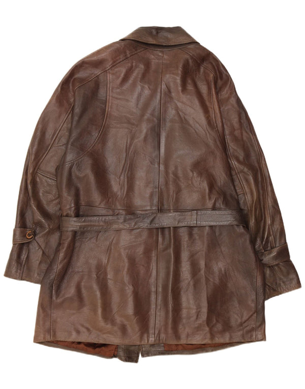 Vintage herre læderjakke UK 42 XL brunt læder