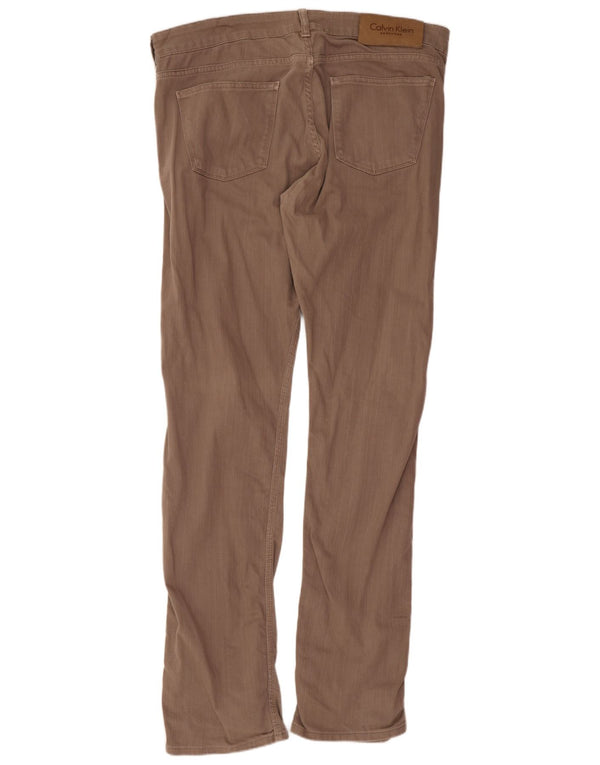 Calvin Klein Herre Slim Jeans IT 52 XL W36 L33 Brun Bomuld