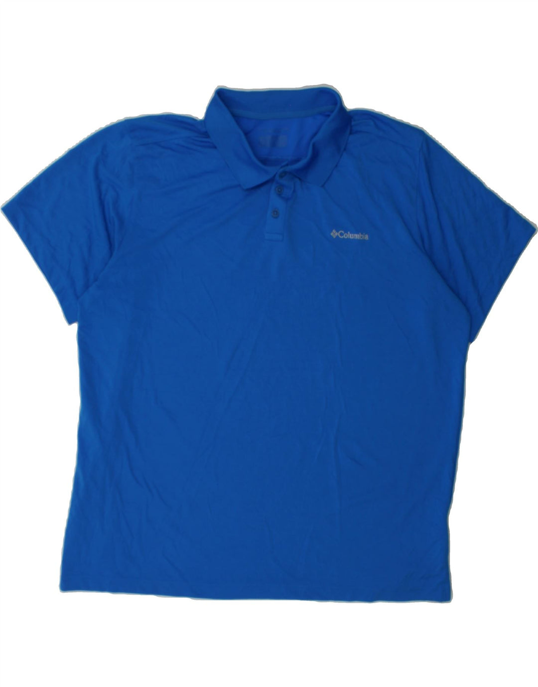 COLUMBIA Mens Polo Shirt XL Blue Polyester Vintage Columbia and Second-Hand Columbia from Messina Hembry 