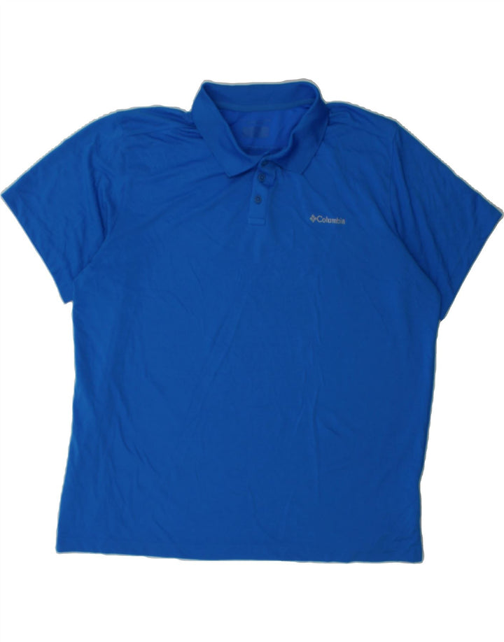 COLUMBIA Mens Polo Shirt XL Blue Polyester Vintage Columbia and Second-Hand Columbia from Messina Hembry 