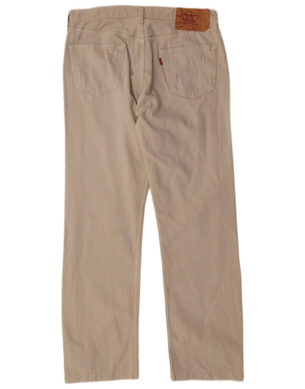 LEVI'S Herre 501 Straight Jeans W36 L31 Beige Bomuld