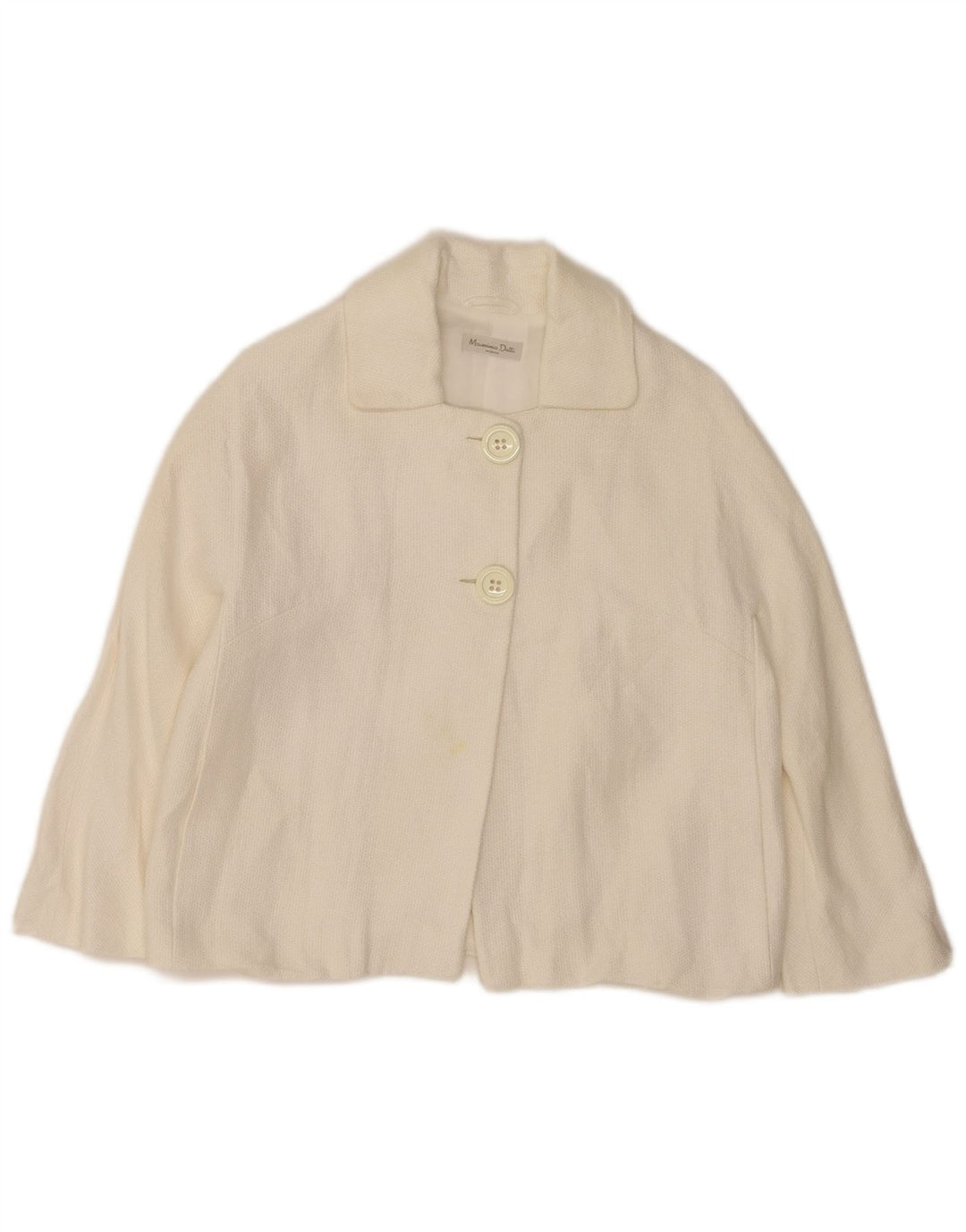 Massimo Dutti Dame Crop 2 Button Blazer Jacket EU 38 Medium White