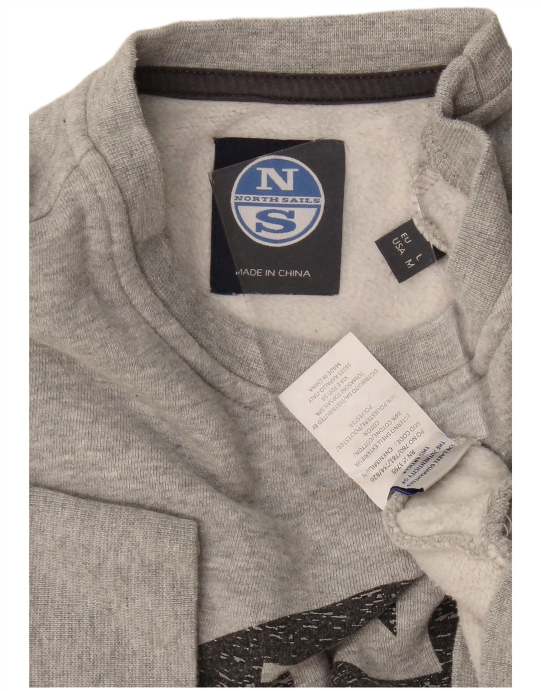 NORTH SAILS Dame Grafisk Sweatshirt Jumper UK 14 Medium Grey Flecked