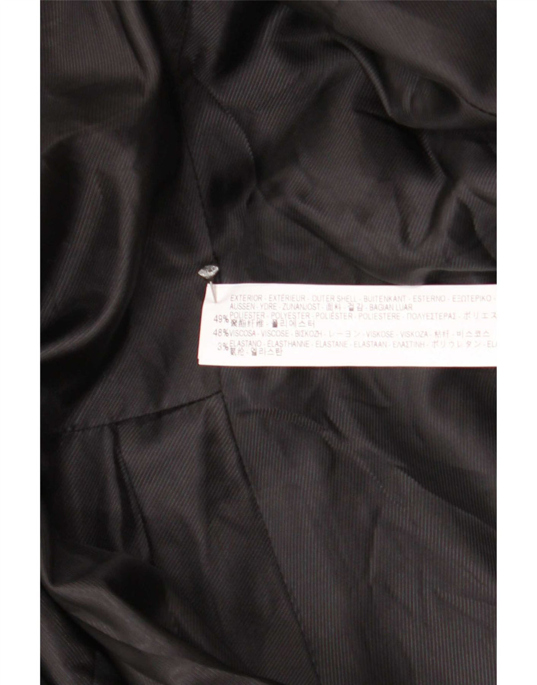 Zara Dame 1 Knap Blazer Jacket UK 12 Medium Sort Polyester