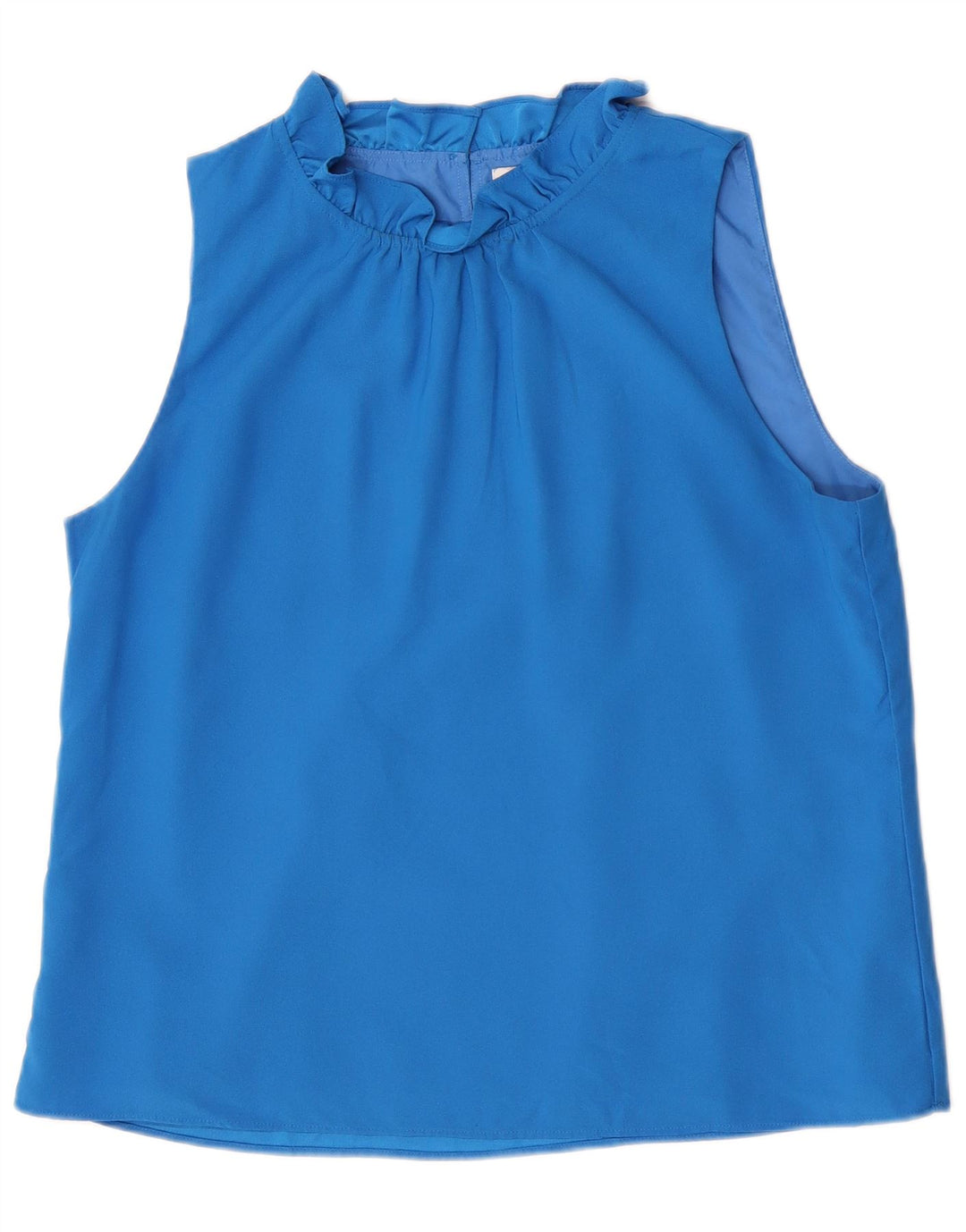 J. Crew Dame ærmeløs bluse Top UK 14 Medium Blue Polyester