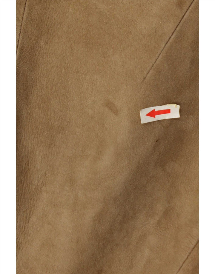 Vintage dame ruskindsjakke UK 10 Small Beige