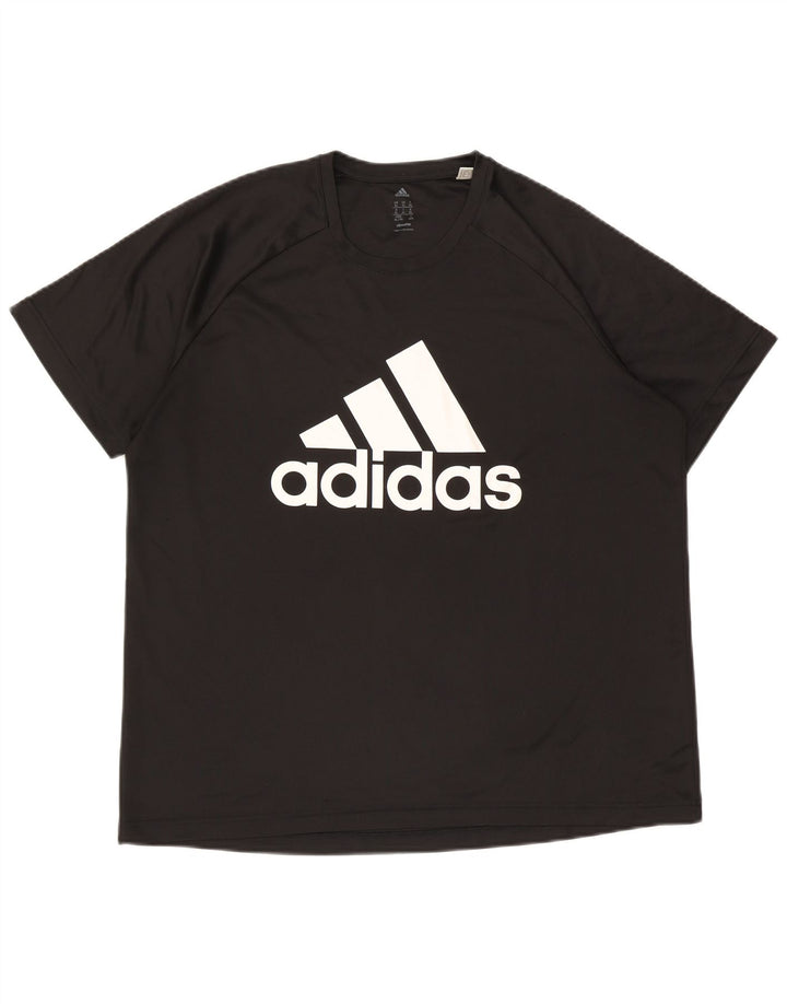 Adidas Herre Climalite Grafisk T-Shirt Top XL Sort Polyester