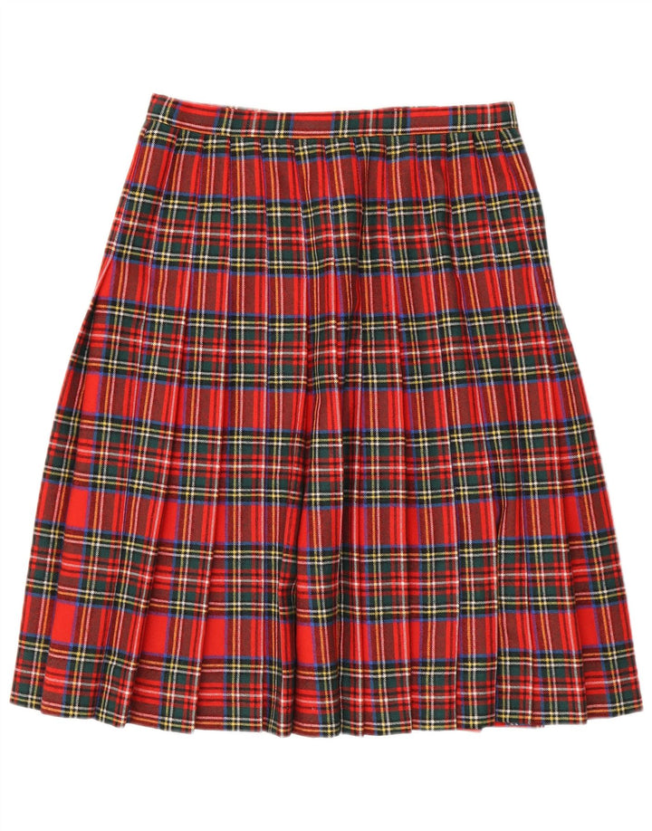 Vintage slå-om nederdel til kvinder W30 Medium rød plaid