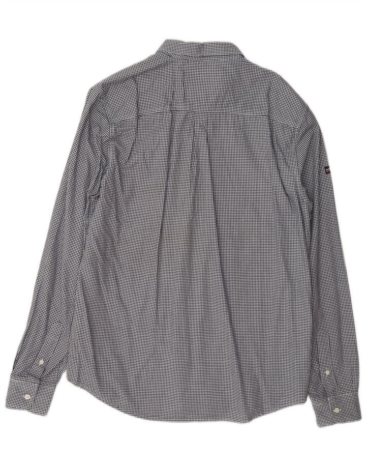 Superdry herre Regular Fit skjorte XL marineblå Gingham Cotton