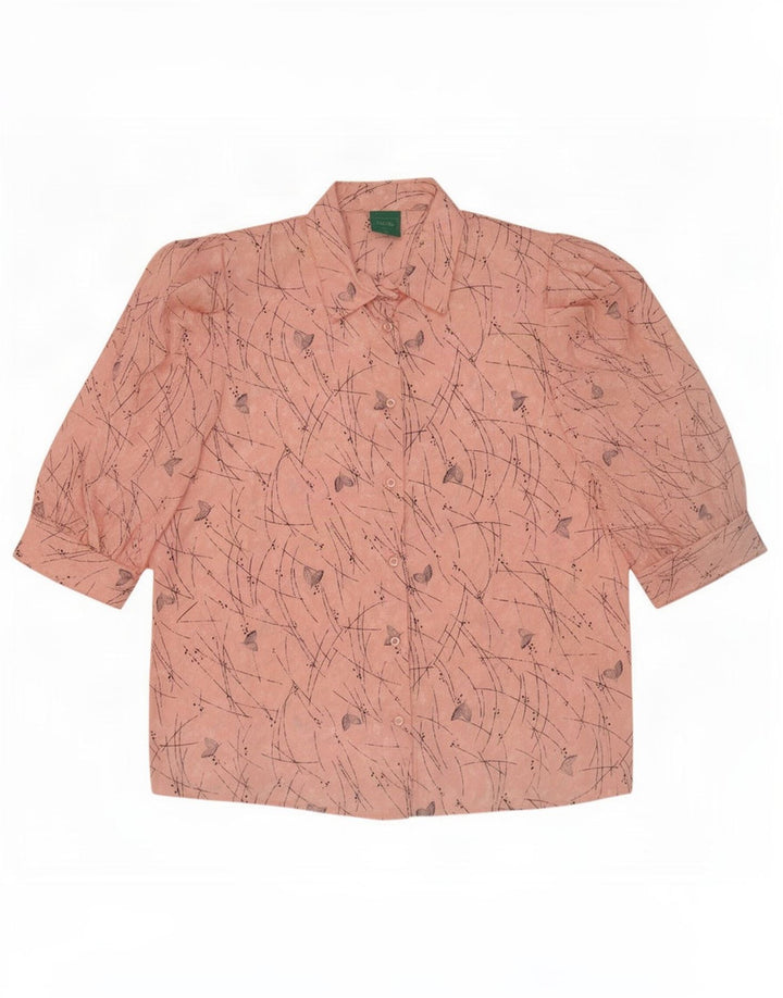 Canda kvinders abstrakt mønster kortærmet skjortebluse EU 42 Large Pink