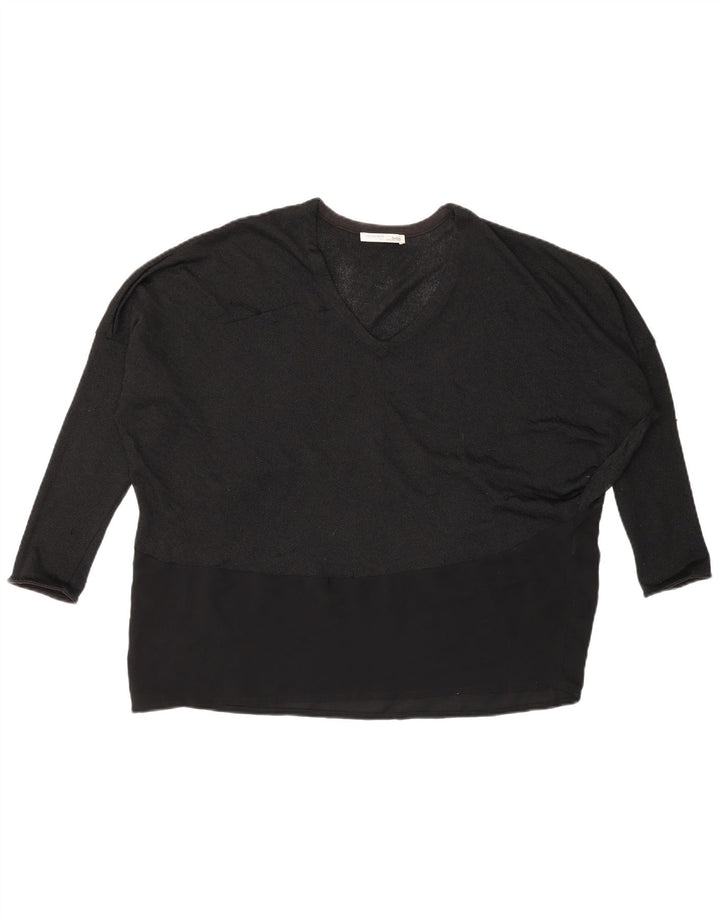 Zara Dame Batwing Top Langærmet UK 14 Medium Sort