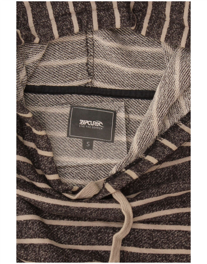 Rip Curl Dame Oversized Hoodie Jumper UK 10 Small Grå Stribet