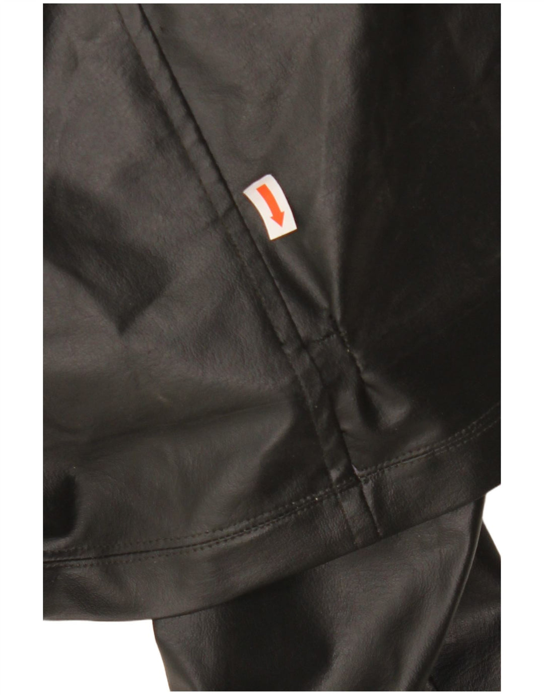 VINTAGE Læderfrakke til kvinder UK 12 Medium Sort Colourblock