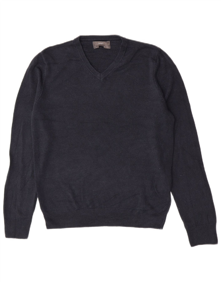 Marks & Spencer Herre V-hals sweater Medium Marineblå Akryl