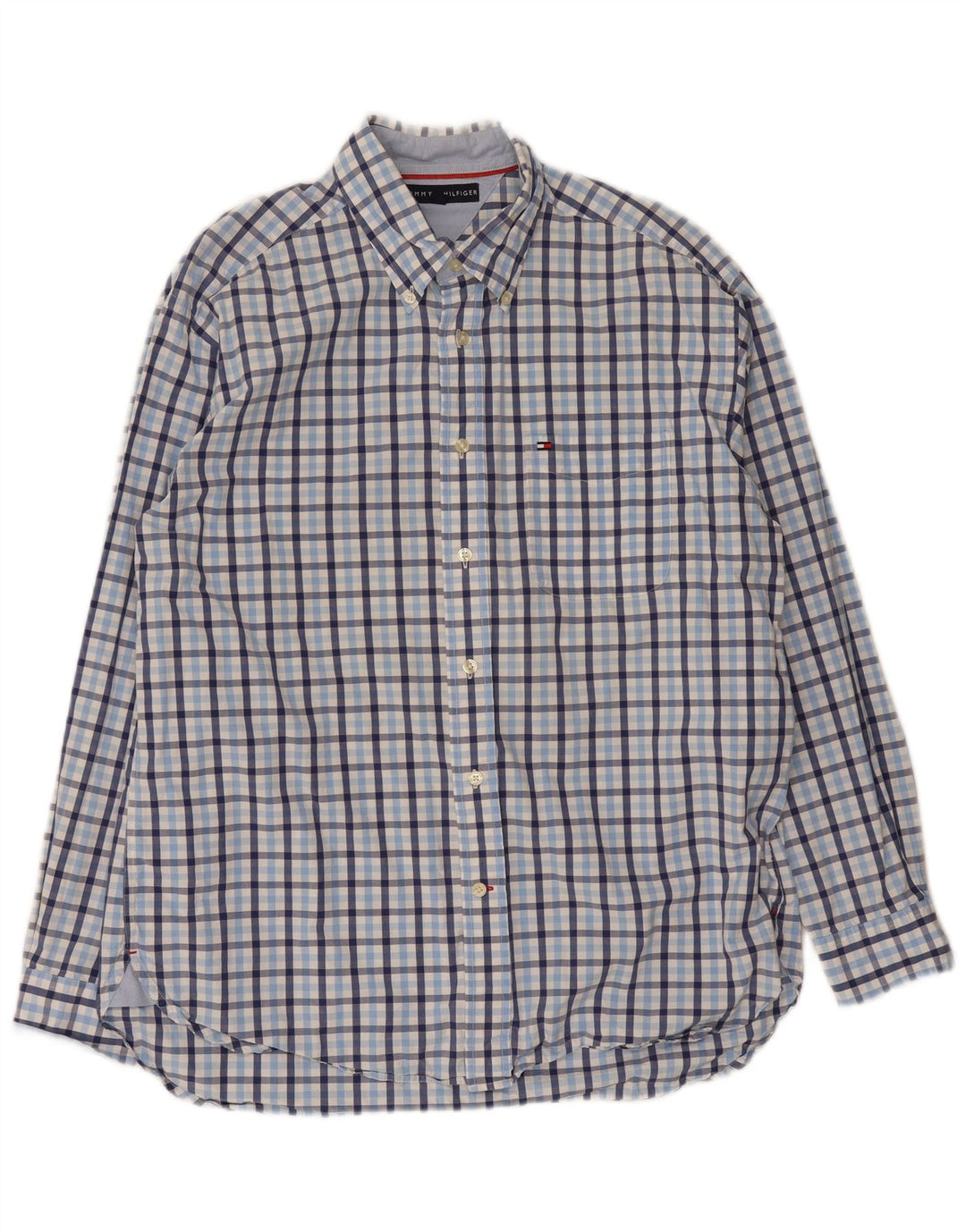 Tommy Hilfiger Herre Regular Fit Shirt Large Blue Gingham