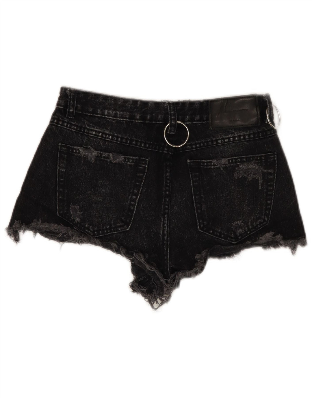 ZARA Dame Trafaluc Distressed Denim Shorts EU 34 2XS W24 Sort