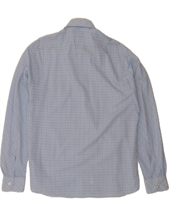 PIERRE CARDIN Mens Shirt Size 41 Medium Blue Check Polyester Vintage Pierre Cardin and Second-Hand Pierre Cardin from Messina Hembry 