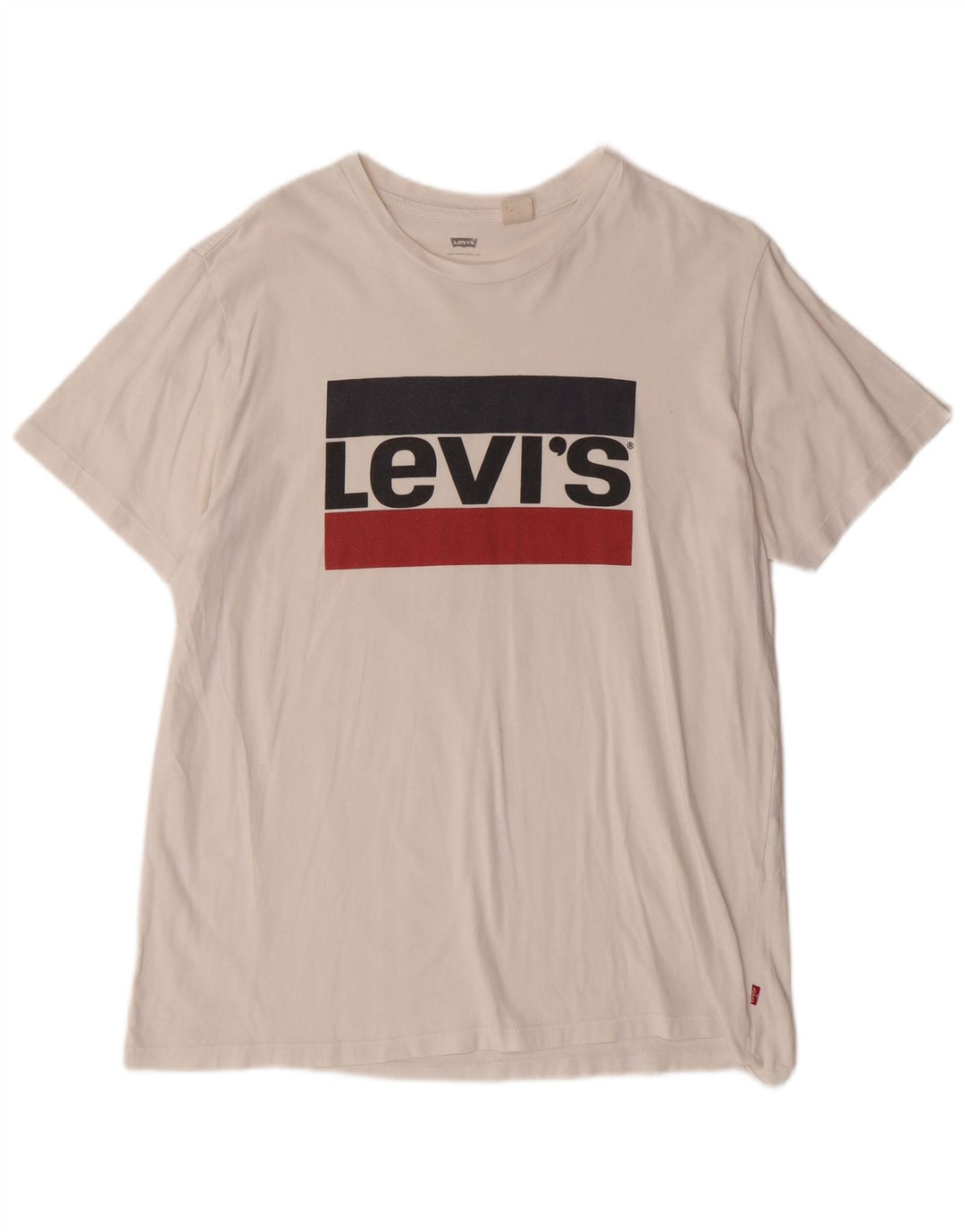 LEVI'S Womens Graphic T-Shirt Top UK 16 Large White