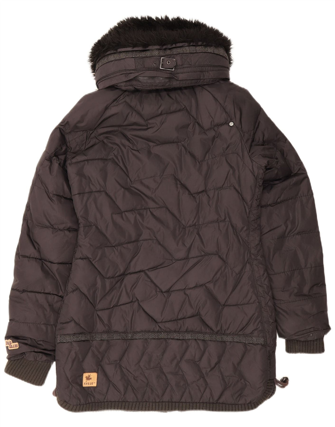 KHUJO Herre hættepolstret jakke UK 40 Stor sort nylon