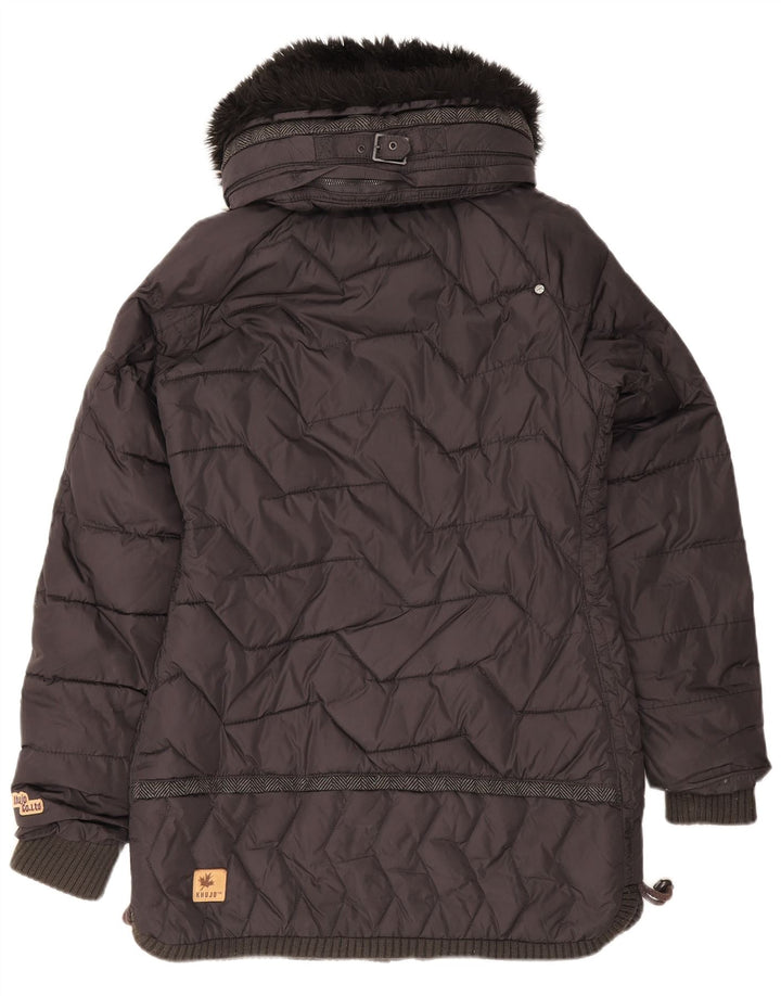 KHUJO Herre hættepolstret jakke UK 40 Stor sort nylon