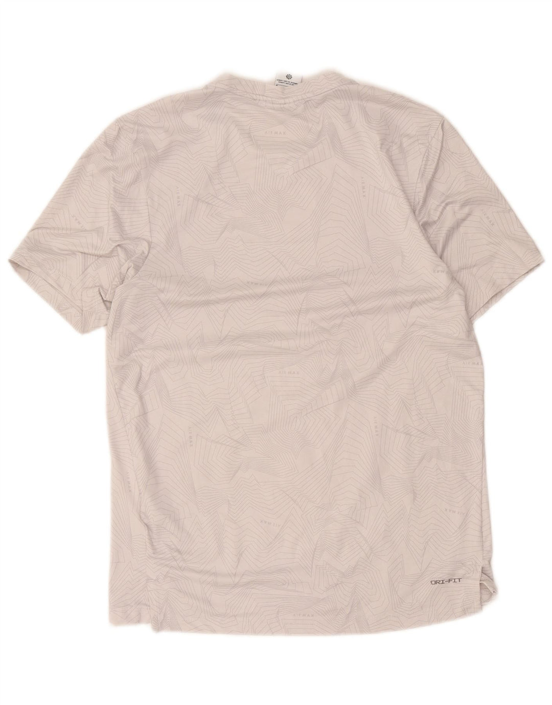 Nike Herre Dri Fit grafisk T-shirt top mellemgrå geometrisk polyester