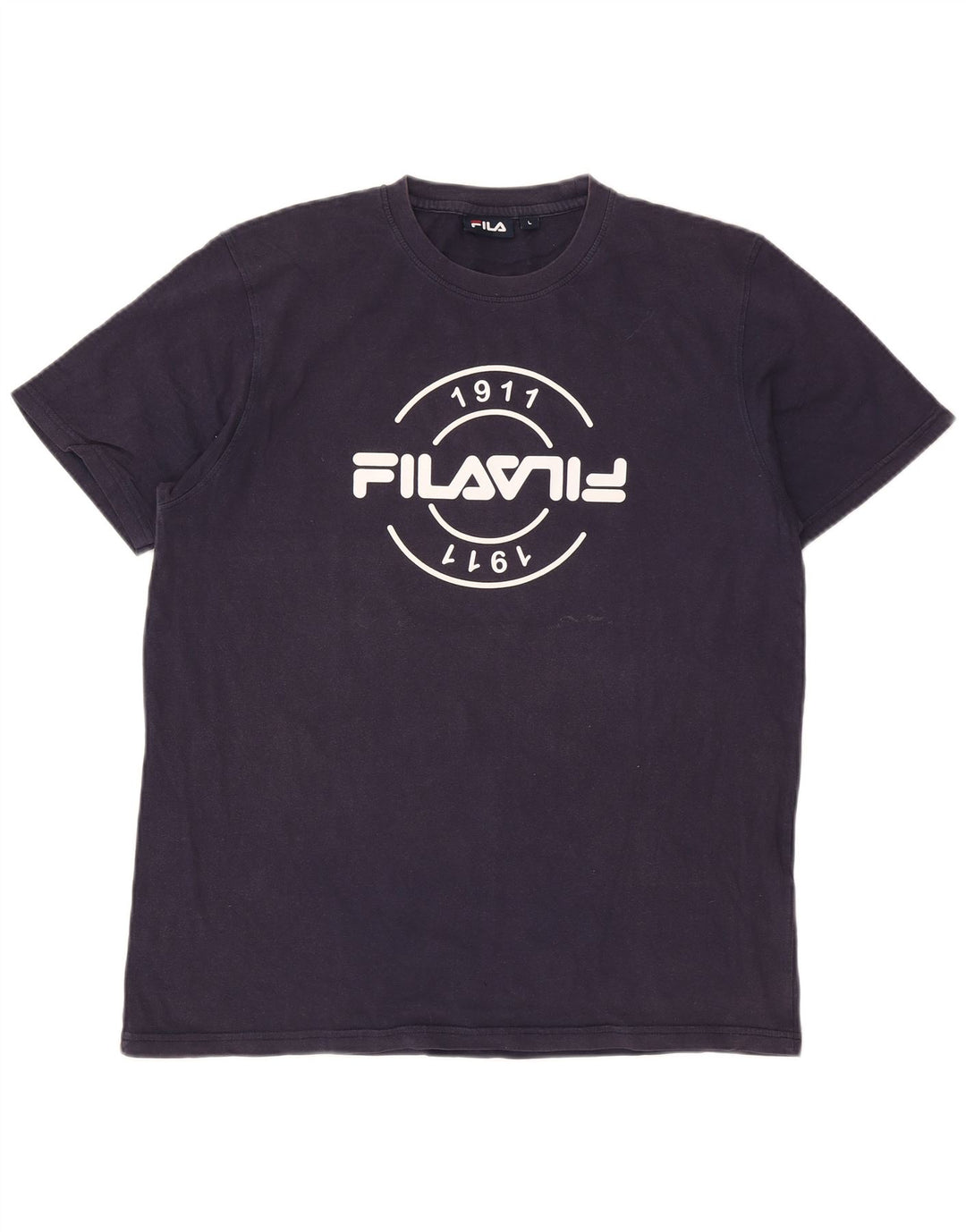 Fila Herre grafisk T-shirt Top Stor marineblå bomuld