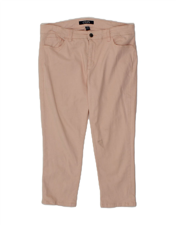 CHAPS Womens Petite Slim Capri Trousers US 6 Medium W30 L20 Pink Cotton Vintage Chaps and Second-Hand Chaps from Messina Hembry 
