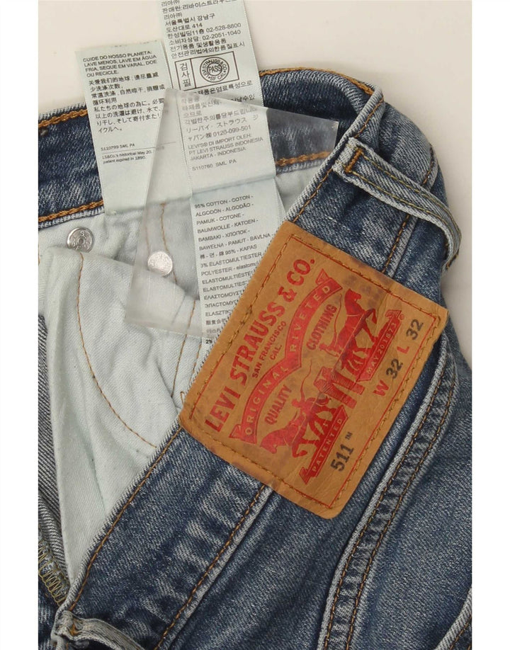 Levi's Herre 511 Slim Jeans W32 L32 Blå Bomuld