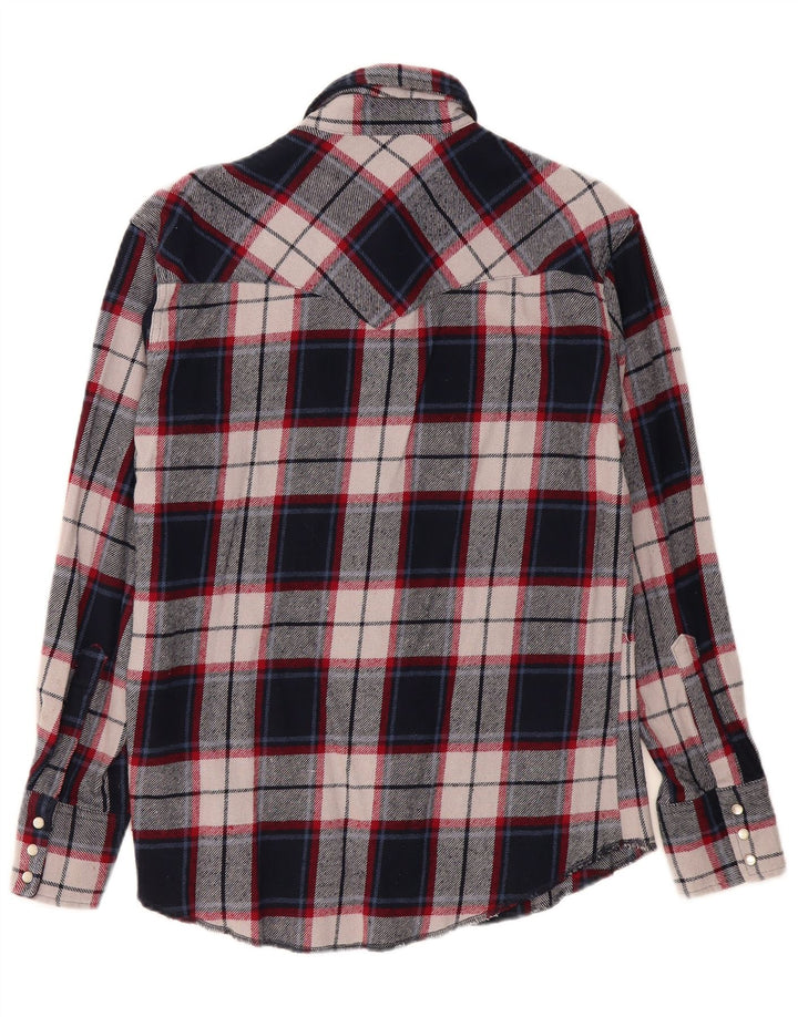 Wrangler Flanelskjorte til mænd Medium marineblå ternet bomuld