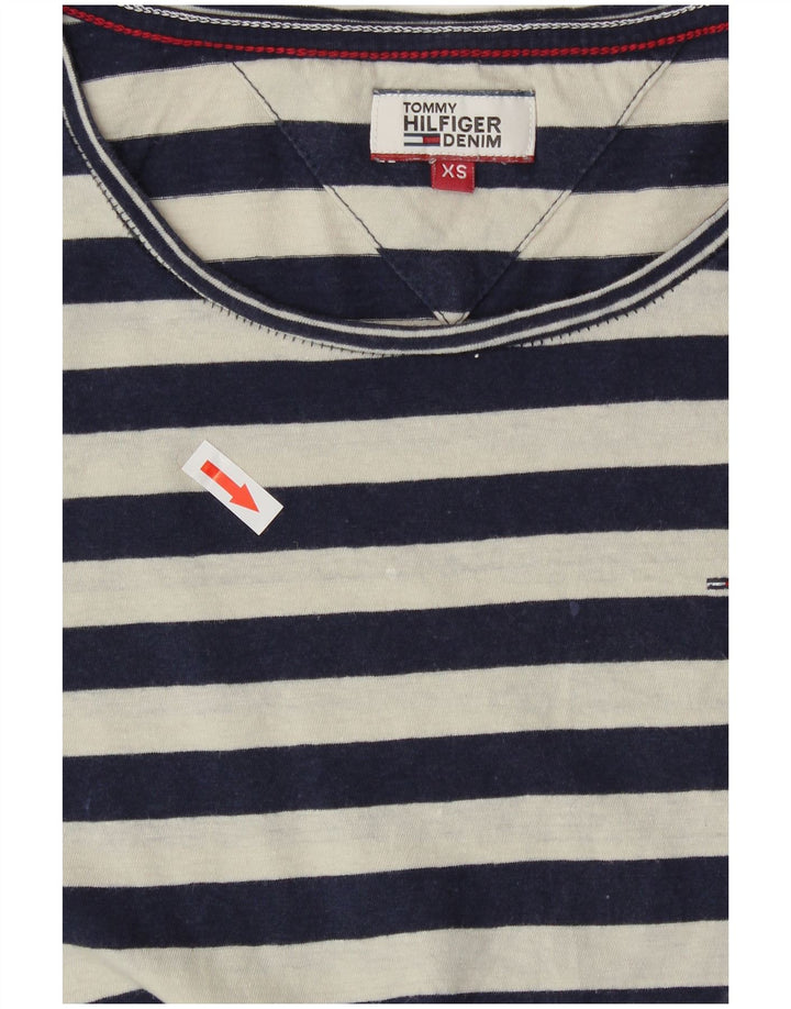 Tommy Hilfiger Dame Top Langærmet UK 6 XS Marineblå Stribet