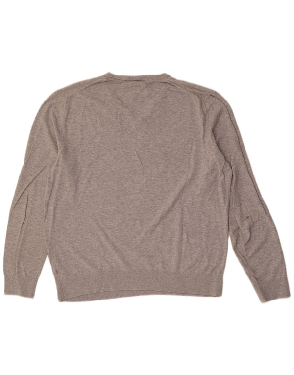 Tommy Hilfiger Herre V-hals sweater 2XL Grå Bomuld