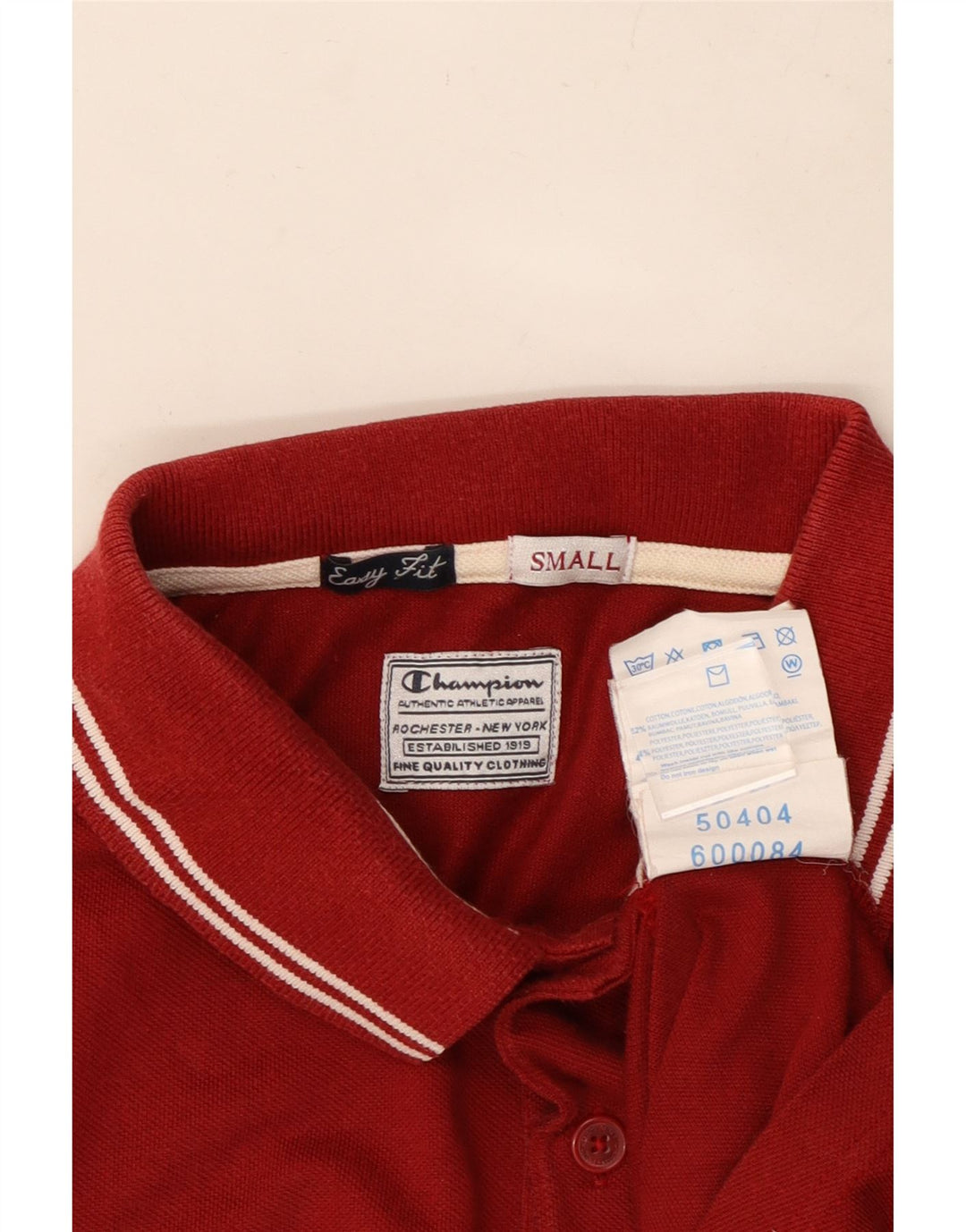 CHAMPION Herre Easy Fit Polo Shirt Lille Rød Bomuld