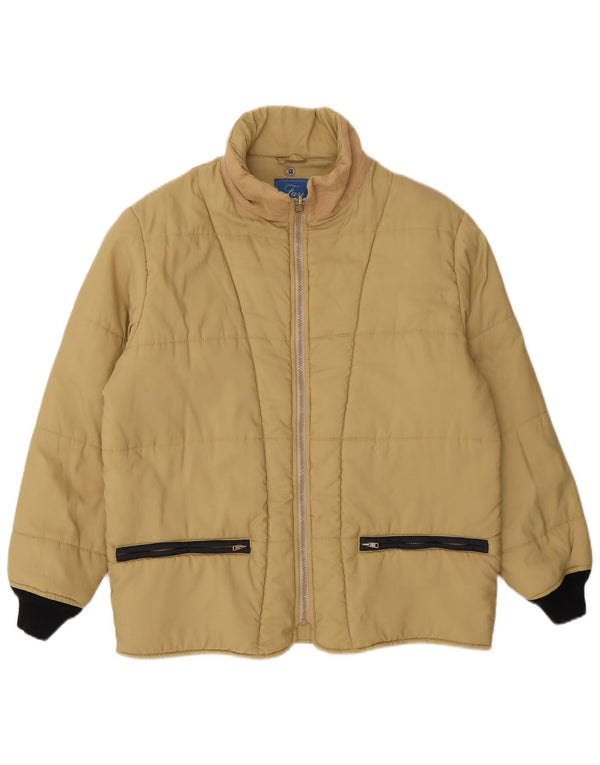 Fay Dame Polstret Jakke UK 20 2XL Beige Colourblock