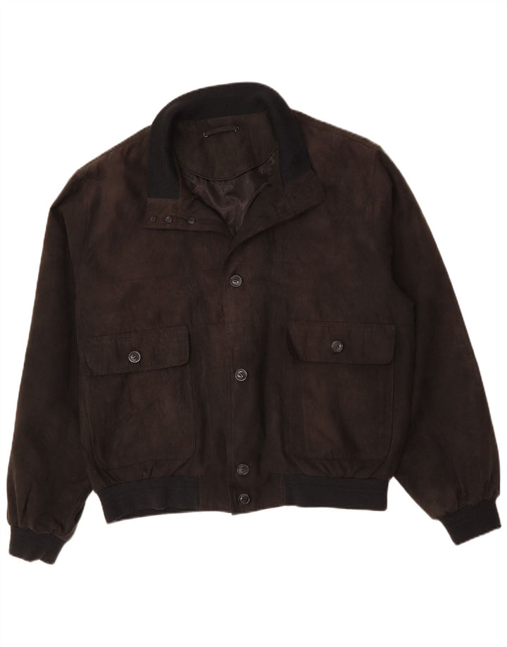 Vintage Bomber Jacket UK 40 Stor Grå Polyester