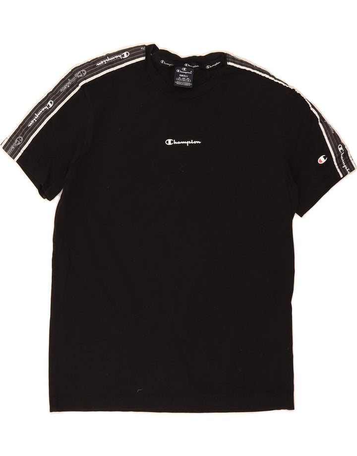 CHAMPION Mens Graphic T-Shirt Top Small Black Cotton Vintage Champion and Second-Hand Champion from Messina Hembry 