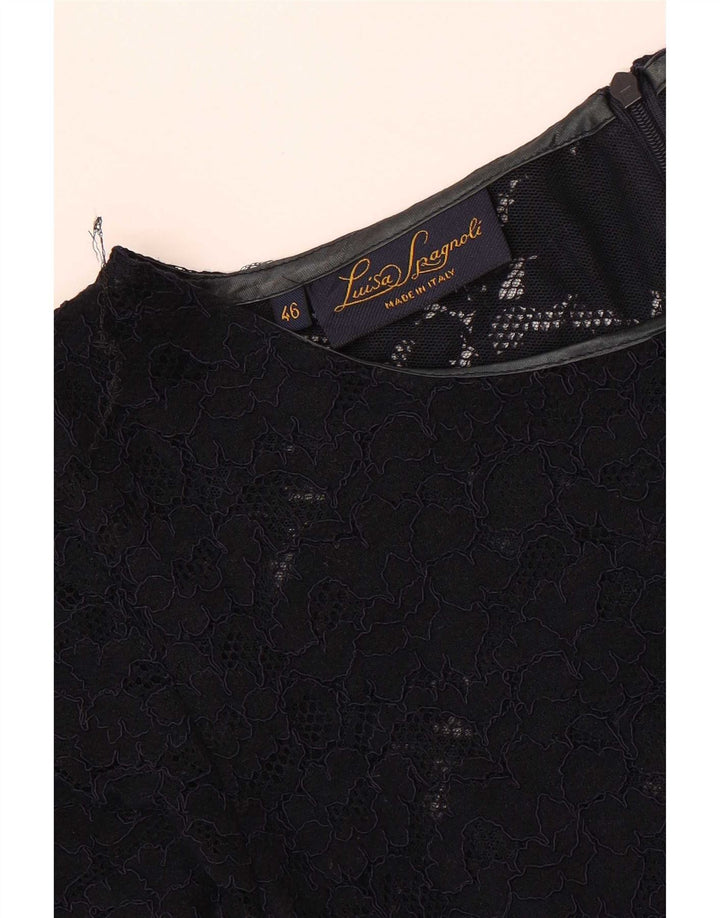 Luisa Spagnoli Dame Blouse Bluse Top IT 46 Large Navy Blue
