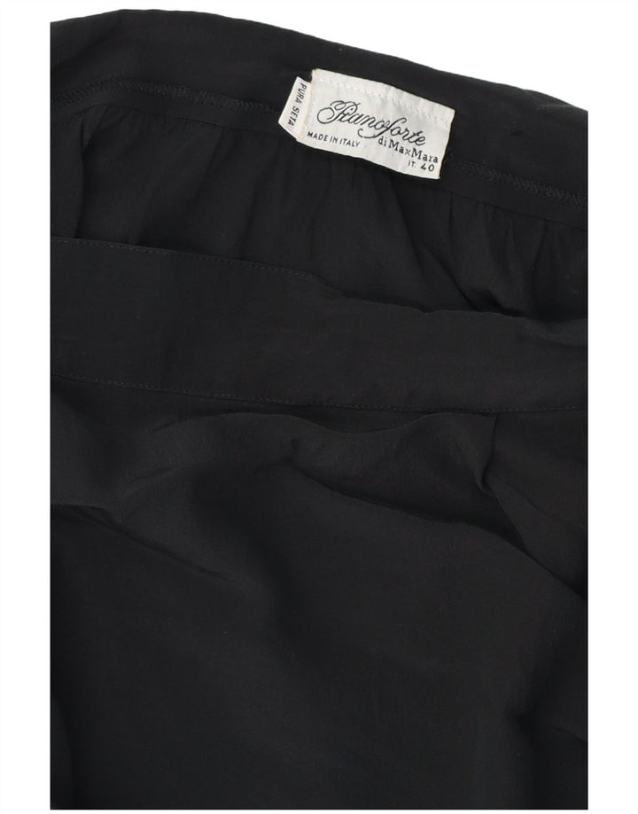 MAX MARA Dame Pianoforte Asymmetrisk Wrap Nederdel IT 40 Small W28 Sort