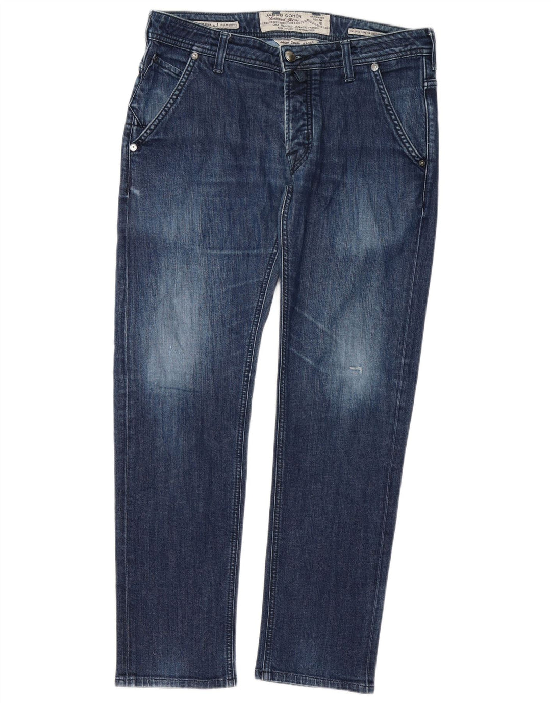 Jacob Cohen Herre Straight Jeans W34 L30 Blå Bomuld